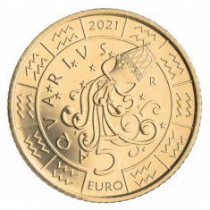 !!! RARR : SAN MARINO - 5 EURO 2021 , ZODIA VARSATOR - KM NEW - UNC