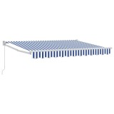 vidaXL Cortina Retractabilă Albastru și Alb 3,5 x 2 m Poliester 3418904