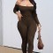 G786-8 Salopeta casual mulata din material elastic
