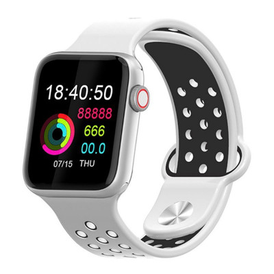 Ceas Smartwatch Techstar&amp;reg; T55, 1.3 Inch IPS, Monitorizare Cardiaca, Tensiune, Sedentarism, Bluetooth 5.0, (2 curele, alb + negru) Alb/Negru foto