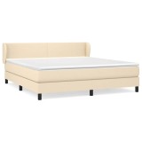 Cumpara ieftin Pat material textil cu saltea, crem, 180x200 cm, textil