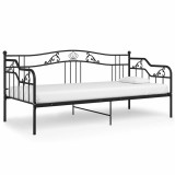Cumpara ieftin Cadru de pat canapea, negru, 90x200 cm, metal