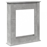 Cumpara ieftin Masca de semineu, gri beton, 75x20x87,5 cm, lemn prelucrat