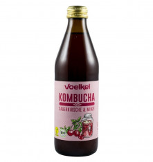 Bautura bio kombucha cu visine si menta, 330ml Voelkel foto