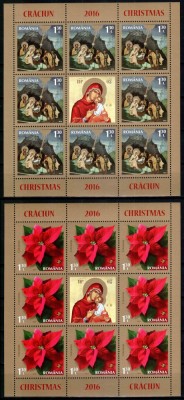 Romania 2016, LP 2127 f, Craciun, minicoli de 8+1, MNH! LP 26,00 lei foto