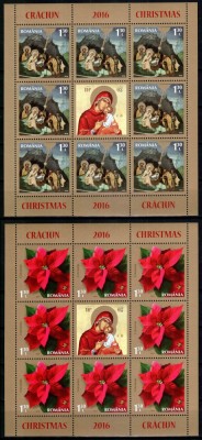 Romania 2016, LP 2127 f, Craciun, minicoli de 8+1, MNH! LP 26,00 lei foto