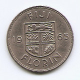 Fiji 1 Florin 1965 - Elizabeth II - Cupru-nichel, B11, 28.3 mm KM-24 (1), Australia si Oceania
