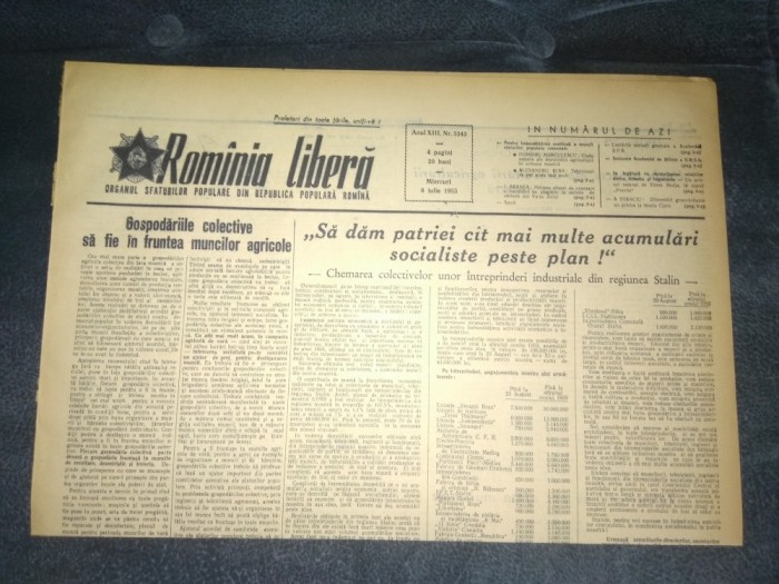 ZIARUL ROMANIA LIBERA 6 IULIE 1955