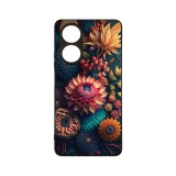 Husa BestCase&reg; Slim Glassy, Compatibila Cu OPPO A78 4G, Colorful Flowers, G 1241