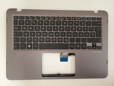 Carcasa superioara cu tastatura palmrest Laptop 2in1, Asus, ZenBook Flip UX360UA, 90NB0C02-R30GE0, iluminata, layout DE (germana) foto