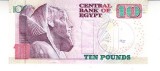 B11 - Bancnota foarte veche - Egipt - 10 lire / pounds