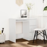 Gossi birou, alb extralucios, 90 x 45 x 76 cm, lemn prelucrat