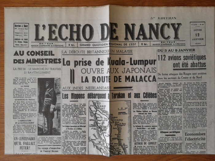 ZIar Vechi -L ECHO DE NANCY 1942 -stiri al doilea Război mondial.