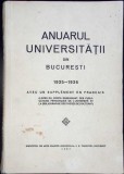 Anuarul Universitatii Bucuresti 1935-1936, Editura Bucovina 1937, Istorie, 279 Pagini