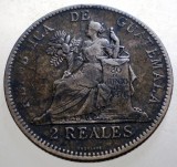 J.334 GUATEMALA 2 REALES 1895 ARGINT, America Centrala si de Sud