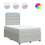 Cumpara ieftin Pat continental cu saltea, gri deschis, 120x200 cm, catifea