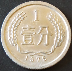 Moneda 1 FEN - CHINA, anul 1975 *cod 702 foto