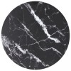 VidaXL Blat masă negru &Oslash;40x0,8 cm, sticlă securizată cu design marmură 322262