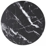vidaXL Blat masă negru &Oslash;40x0,8 cm, sticlă securizată cu design marmură