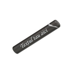 Bricheta Personalizata, Metalica, Rotunda, Neagra, Gravata cu Textul Tau