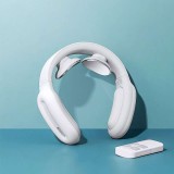 Aparat de Masaj Cervical Profesional cu Impulsuri Electromagnetice, pentru durerile de gat si spate, Incalzire, Telecomanda, Portabil, USB, Alb