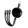 Hoco X78 - Cablu 3 in 1 USB-A la Lightning, Micro USB, Type-C 2A, 1m, Negru
