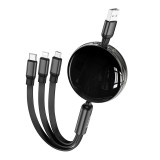 Cumpara ieftin Hoco X78 - Cablu 3 in 1 USB-A la Lightning, Micro USB, Type-C 2A, 1m, Negru