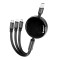 Hoco X78 - Cablu 3 in 1 USB-A la Lightning, Micro USB, Type-C 2A, 1m, Negru