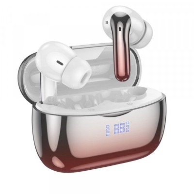 Handsfree Bluetooth HOCO EQ16, TWS, ANC, Rosu foto
