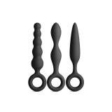 Set 3 Dopuri Anale Renegade Trio Kit, Silicon, Negru, 12.7 cm