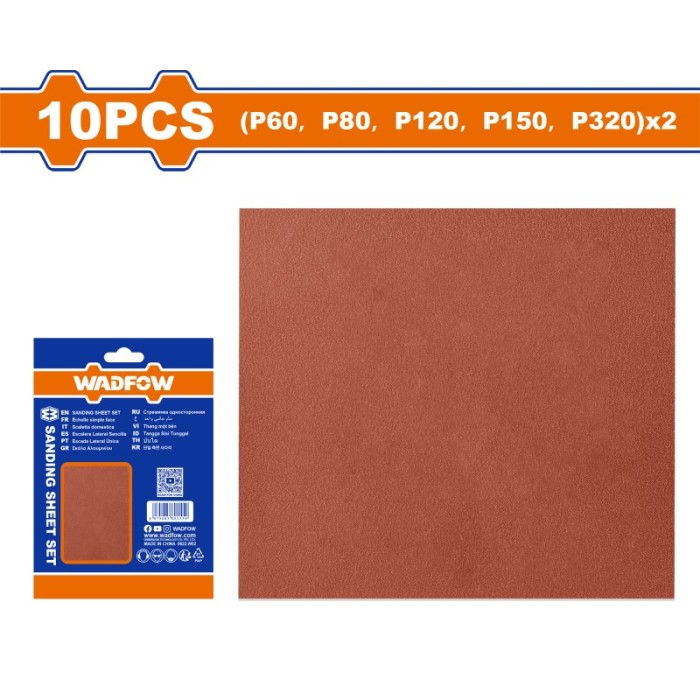 WADFOW - SET 10 COLI SMIRGHEL - P60, P80, P120, P150 PowerTool TopQuality