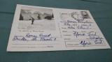 CARTE POSTALA CU SCHIURILE PE MUNTII BUCEGI CIRCULATA