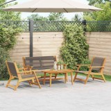 Cumpara ieftin Scaune de Grădină cu Masă 4 pcs Gri 90 x 45 x 40 cm