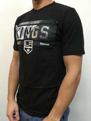 Los Angeles Kings tricou de bărbați Freeze Stripe black - XL foto
