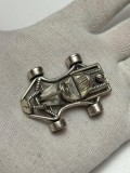 MINIATURA ARGINT 800 - CART - Masinuta - 6 x 4 cm - 34g. - Vintage !