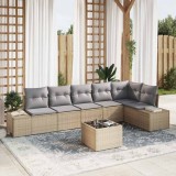 Cumpara ieftin Set de canapele pentru grădină 7 pcs bej și gri Rattan poli
