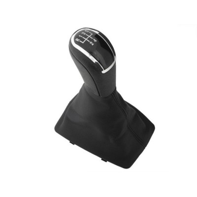 Buton schimbator viteze + nuca, Modecar, Pentru Audi A6 C6 04-12, 5 viteze, Negru/Crom foto