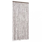 Cumpara ieftin Perdea pentru insecte, gri taupe si alb, 90x200 cm, chenille