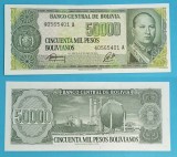 Bolivia (p#170) 50.000 Pesos Bolivianos 1984 &#039;Villarroel&#039; UNC serie: 40565401 A
