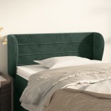 Cumpara ieftin Tăblie de pat cu aripioare verde &icirc;nchis 93x23x78/88 cm catifea