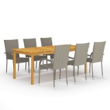 Cumpara ieftin Set mobilier pentru gradina, 7 piese, gri