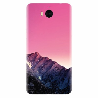 Husa silicon pentru Huawei Y5 2017, Mountain Peak Pink Gradient Effect foto