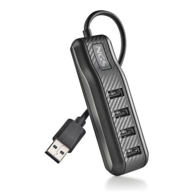 Hub USB 2.0 NGS Port 2.0, 4 porturi, negru foto