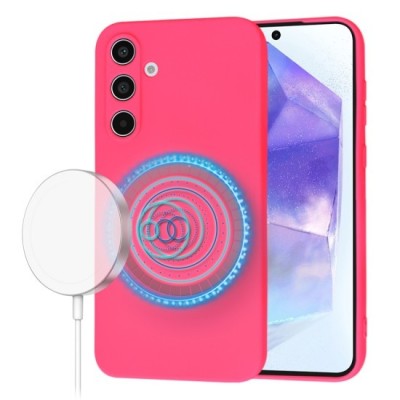 Husa pentru Samsung Galaxy A55 5G - Techsuit SoftFlex MagSafe - Hot Pink foto