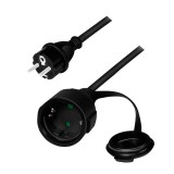 Cablu de alimentare prelungitor, Schuko, 5m, 3x1.5mm2, 250V / 16A, black, Logilink &quot;LPS102&quot; (timbru verde 0.18 lei)