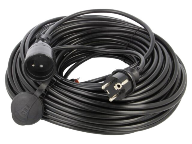 Prelungitor alimentare 3x1,5mm2 KEL, 40m, 16A, PVC negru, 1 priză