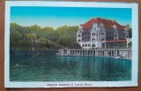 Carte postala, Baia Ocna, Hotelul Statului si Lacul Horia, perioada interbelica