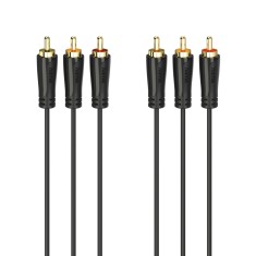 Cablu Audio / Video Hama, 3 x stecher RCA - 3 x stecher RCA, Aurit, 1.5 m foto