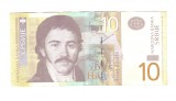 Bancnota Serbia 10 dinara/dinari 2013, circulata, stare buna