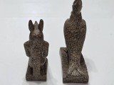 Lot de 2 statuete vintage cu Anubis si Horus